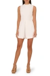 Adrianna Papell Preplum Romper Womens Solid Polyester Romper In Ivory