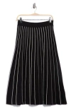 Adrianna Papell Pinstripe Sweater Skirt In Multi