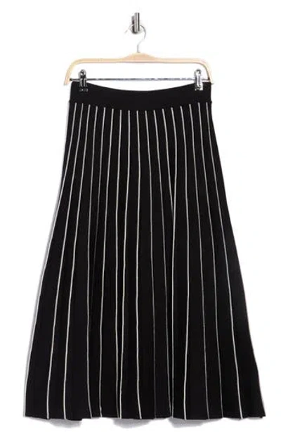Adrianna Papell Pinstripe Sweater Skirt In Multi