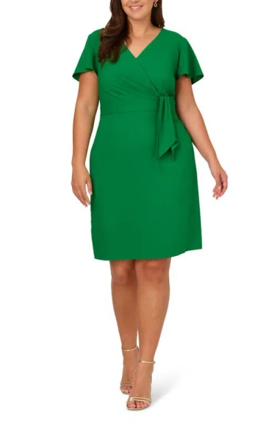 ADRIANNA PAPELL ADRIANNA PAPELL PLEAT SIDE TIE SHEATH DRESS