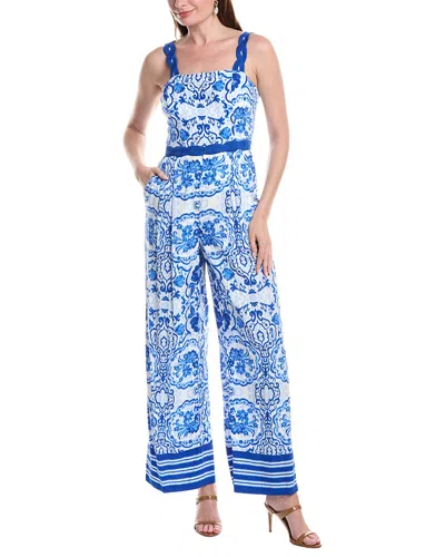 Adrianna Papell Pleated Jumpsuit In Blue