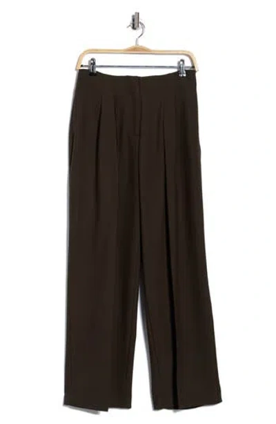 Adrianna Papell Pleated Wide Leg Pants In Green