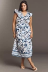 Adrianna Papell Plus Printed Ruffle Midi Dress