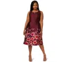 Adrianna Papell Plus Size Scoop Neck With Notch Midi Dress In Brown