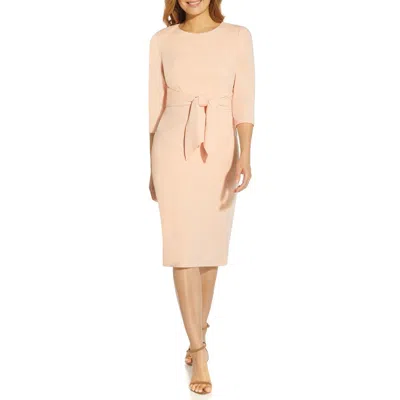 Adrianna Papell Plus Womens Crepe Knee-length Sheath Dress In Neutral