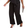 Adrianna Papell Plus Womens Rosette Draped Jumpsuit In Black
