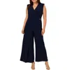 Adrianna Papell Jersey Faux-wrap Jumpsuit In Multi