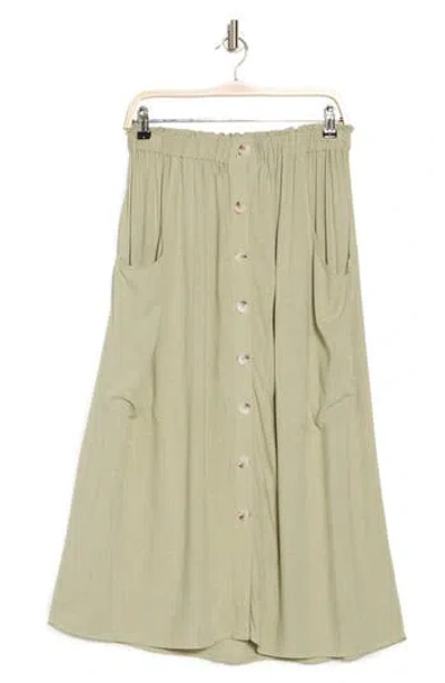 Adrianna Papell Pocketed A-line Skirt In Pale Sage