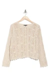 Adrianna Papell Pointelle Sweater In Barley
