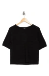 Adrianna Papell Pointelle Sweater In Black