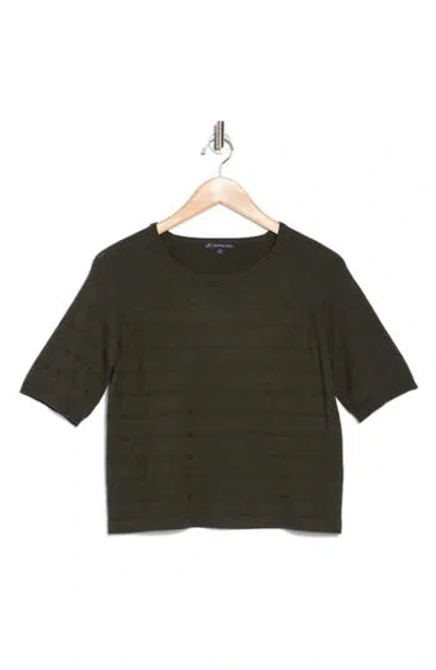 Adrianna Papell Pointelle Sweater In Fatigue