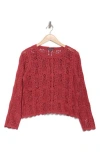 Adrianna Papell Pointelle Sweater In Rose