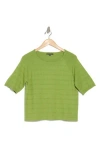 Adrianna Papell Pointelle Sweater In Tea Green