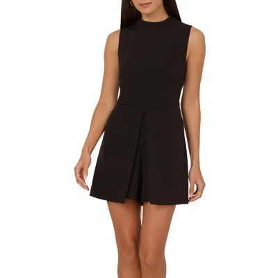Adrianna Papell Preplum Romper Womens Solid Polyester Romper In Black