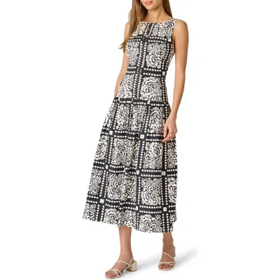 Adrianna Papell Print Drop Waist Sleeveless Maxi Dress In Multi