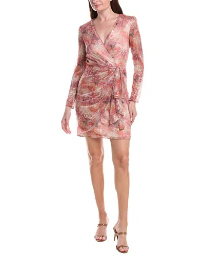 Adrianna Papell Printed Metallic Crinkle Dress In Multi