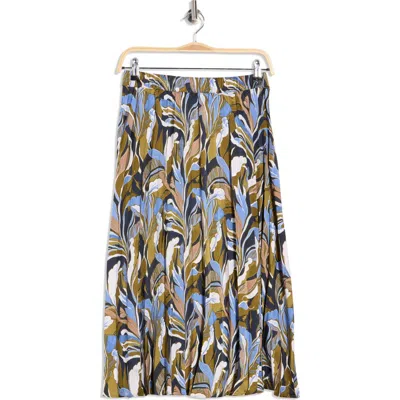 Adrianna Papell Printed Midi Skirt In Brown