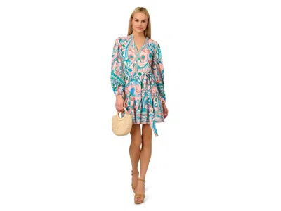 Adrianna Papell Printed Short Dress In Multi