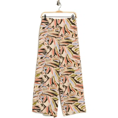 Adrianna Papell Printed Wide Leg Pants In Neutral