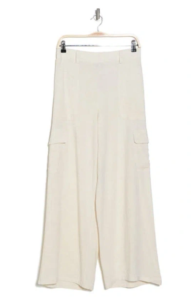 Adrianna Papell Pull-on Wide Leg Cargo Pants In White