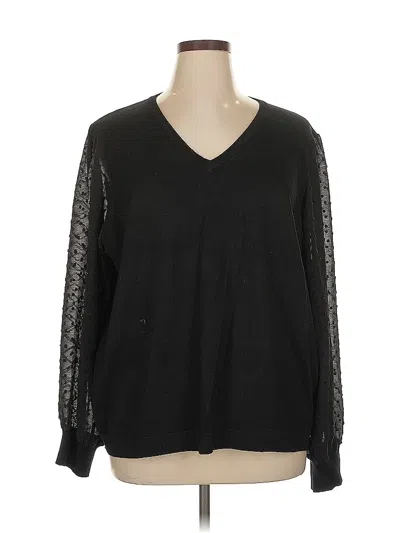Pre-owned Adrianna Papell Pullover Sweater In Black