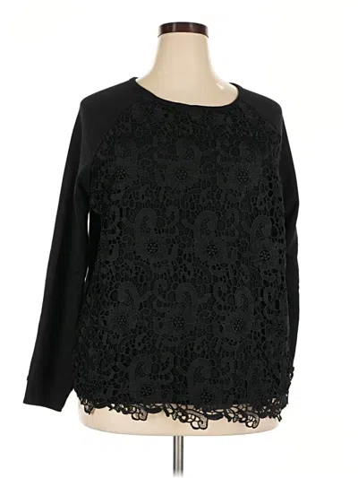 Pre-owned Adrianna Papell Pullover Sweater In Black
