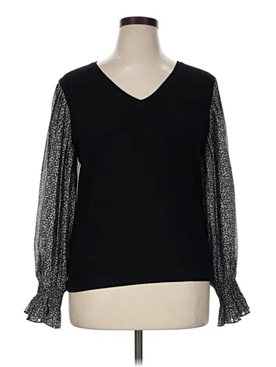 Pre-owned Adrianna Papell Pullover Sweater In Black