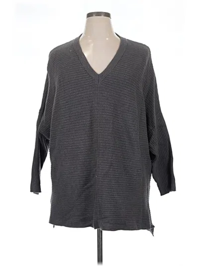 Pre-owned Adrianna Papell Pullover Sweater In Gray