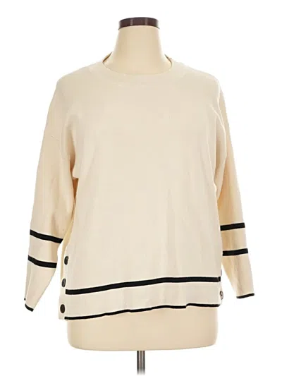 Pre-owned Adrianna Papell Pullover Sweater In Ivory