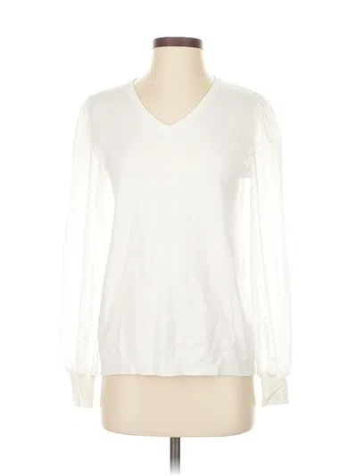 Pre-owned Adrianna Papell Pullover Sweater In White