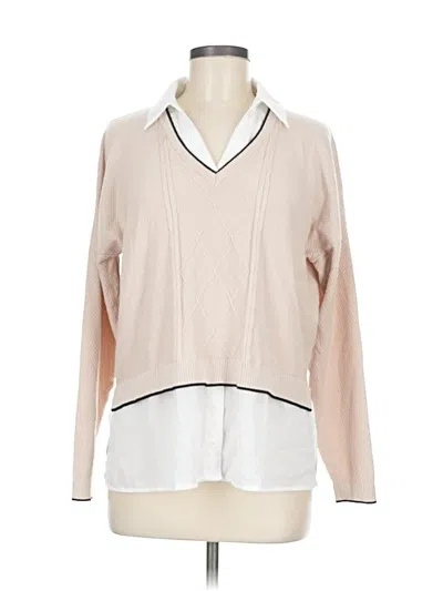 Pre-owned Adrianna Papell Pullover Sweater In White