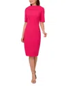Adrianna Papell Roll Collar Sheath Dress In Geranium