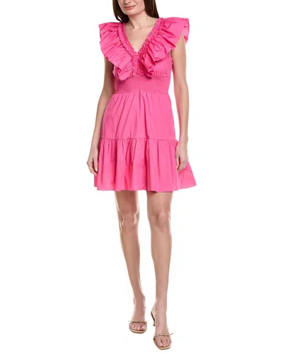 Adrianna Papell Ruffle Collar Flounce Mini Dress In Pink
