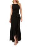 ADRIANNA PAPELL ADRIANNA PAPELL RUFFLE CREPE HIGH-LOW GOWN