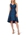 Adrianna Papell Womens Pleated Knee Length Cocktail And Party Dress