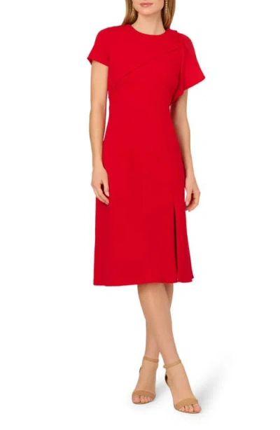 Adrianna Papell Ruffle Sheath Dress In Red