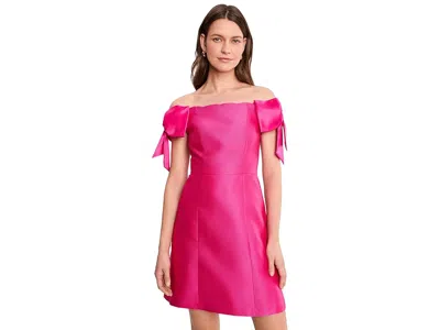 Adrianna Papell Scallop Neck Short Dress In Pink