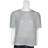 Adrianna Papell Scallop Trim Short Sleeve Top In Cream, Black
