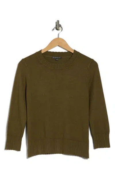 Adrianna Papell Scalloped Three-quarter Sleeve Sweater