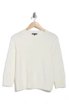 Adrianna Papell Scalloped Three-quarter Sleeve Sweater In White