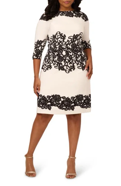 Adrianna Papell Scroll Lace Sheath Dress
