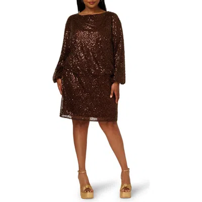 Adrianna Papell Sequin Embellished Cocktail Dress In Black