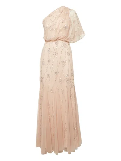 Pre-owned Adrianna Papell Sequin-embellished Tulle Dress In Pink