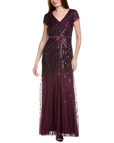 Adrianna Papell Sequin Gown In Brown