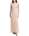 Adrianna Papell Sequin Maxi Dress In Pink