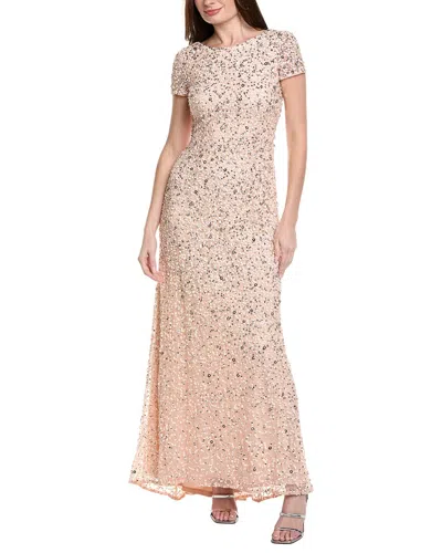 Adrianna Papell Sequin Maxi Dress In Neutral