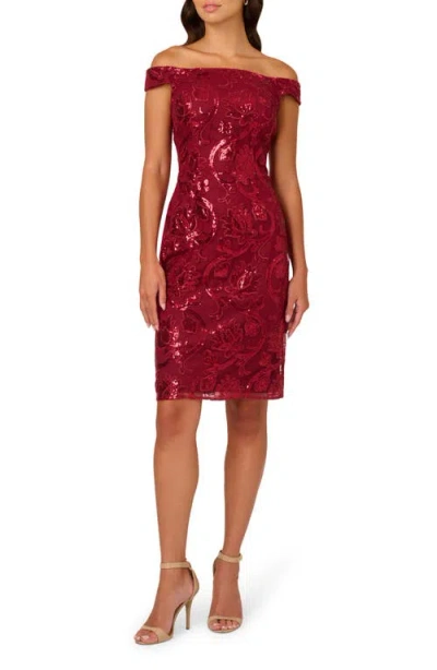 white christmas dresses TA3 Corsety Off Shoulder Long Sleeve Midi Dress - Garnet - 2X main image 1
