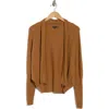 Adrianna Papell Short Cocoon Cardigan In Camel