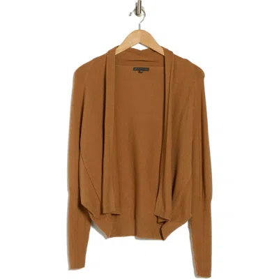 Adrianna Papell Short Cocoon Cardigan In Camel
