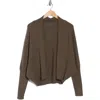 Adrianna Papell Short Cocoon Cardigan In Fatigue